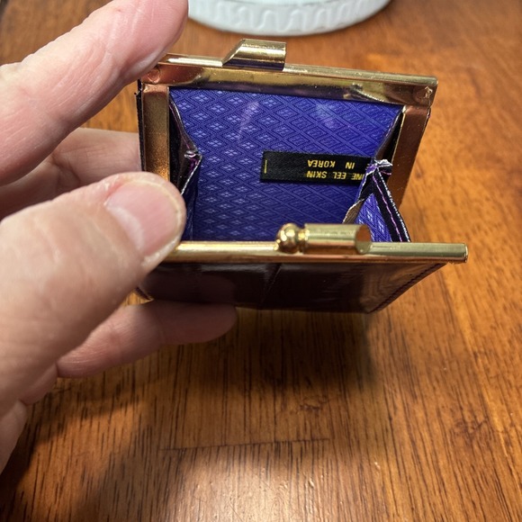 Vintage EEL Skin Coin Purse And Lipstick Case Made In Korea - Picture 7 of 16